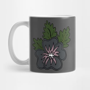 Single grey and mauve wild pansy flower illustration Mug